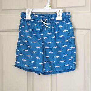 3/$20 Old Navy Blue Shark Swim Trunks Size 6-7